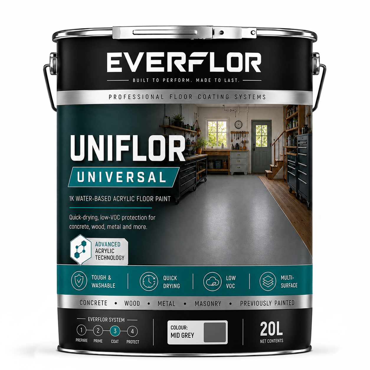 Everest Trade – Schnell trocknende ultimative Bodenfarbe – hohe Deckkraft – rutschfest