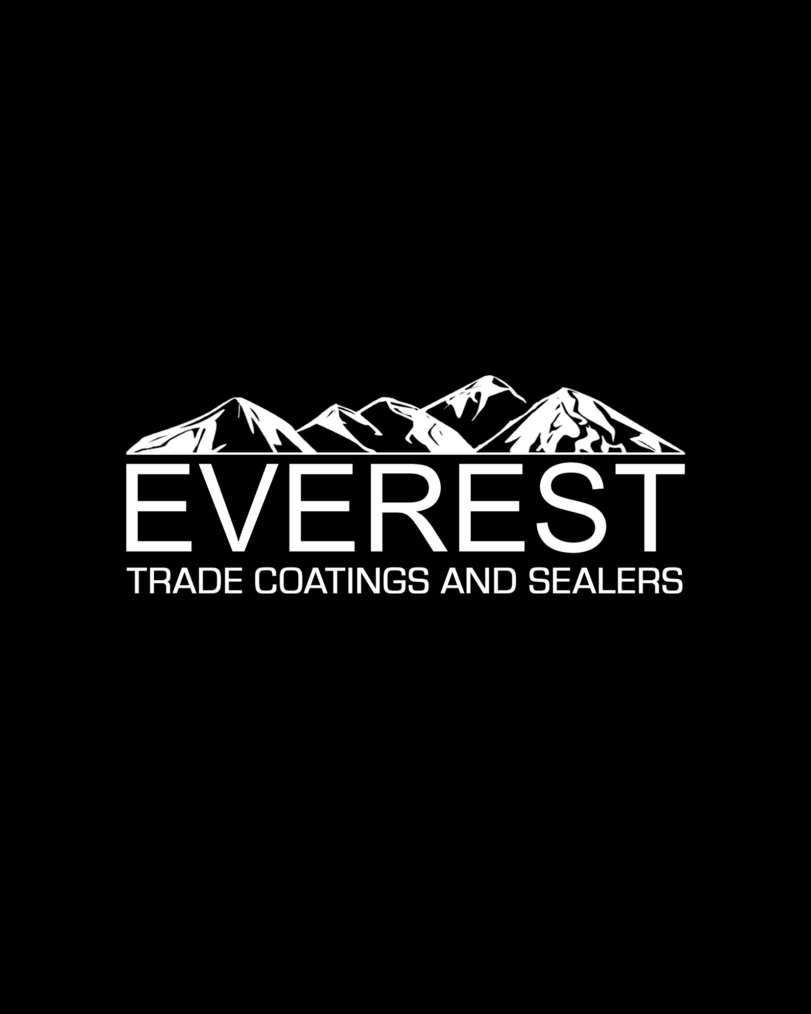 Logo of Everest Trade Coatings and Sealers with mountain design on a black background