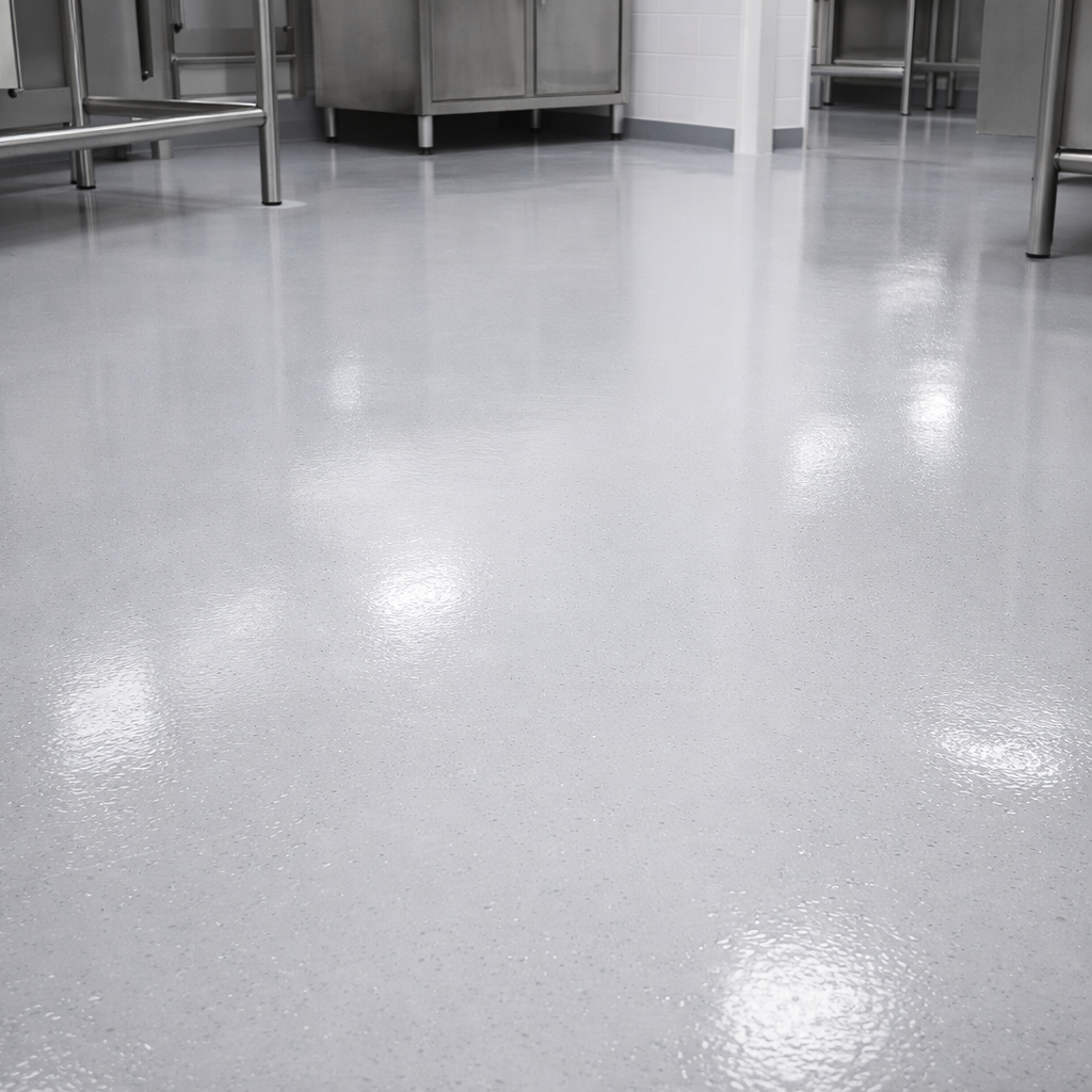 Polished concrete floor in a industrial setting