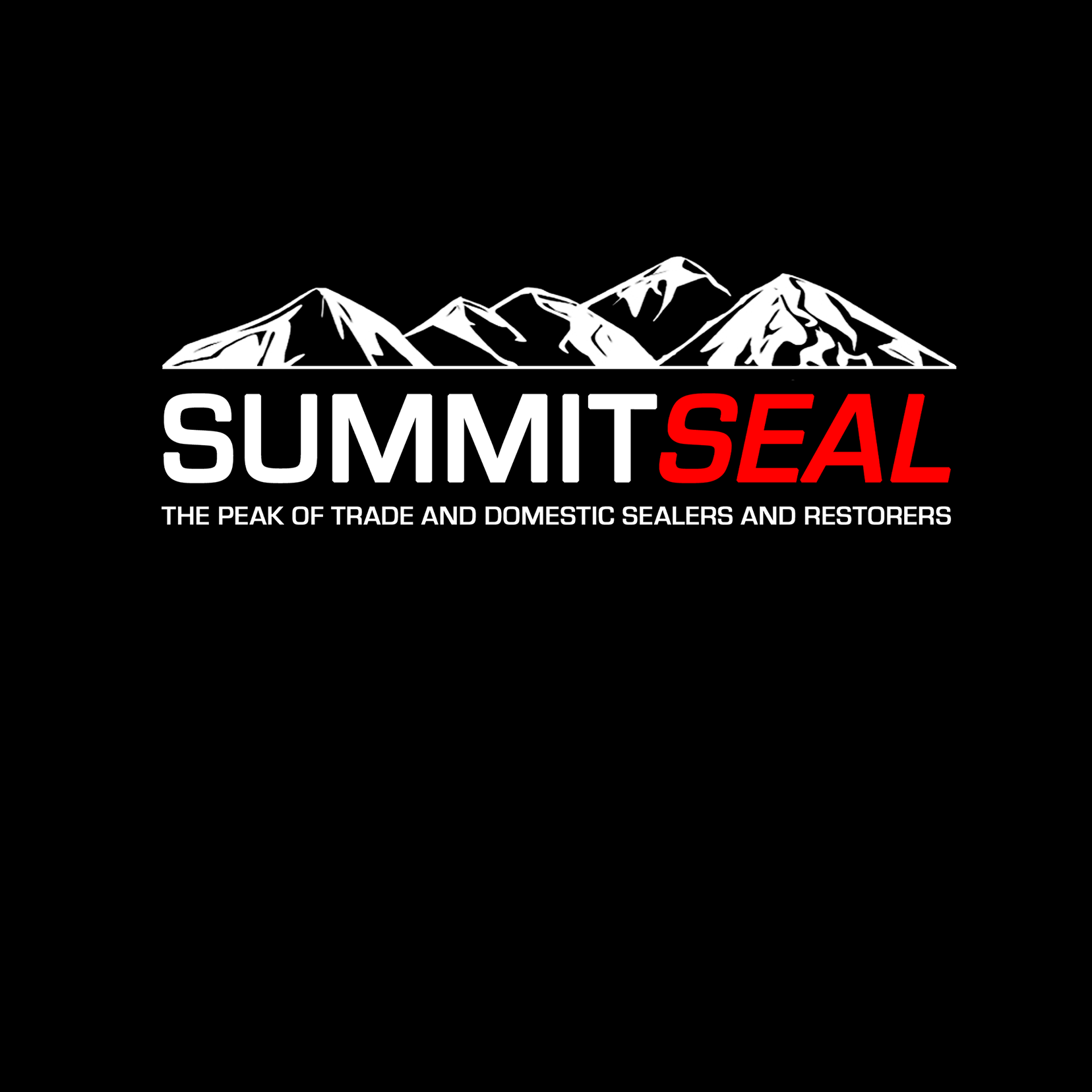 Summit Seal logo with mountains on a black background